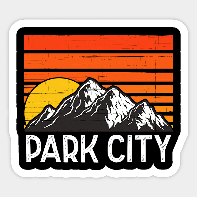 Retro Vintage Park City Utah Sticker by JKFDesigns